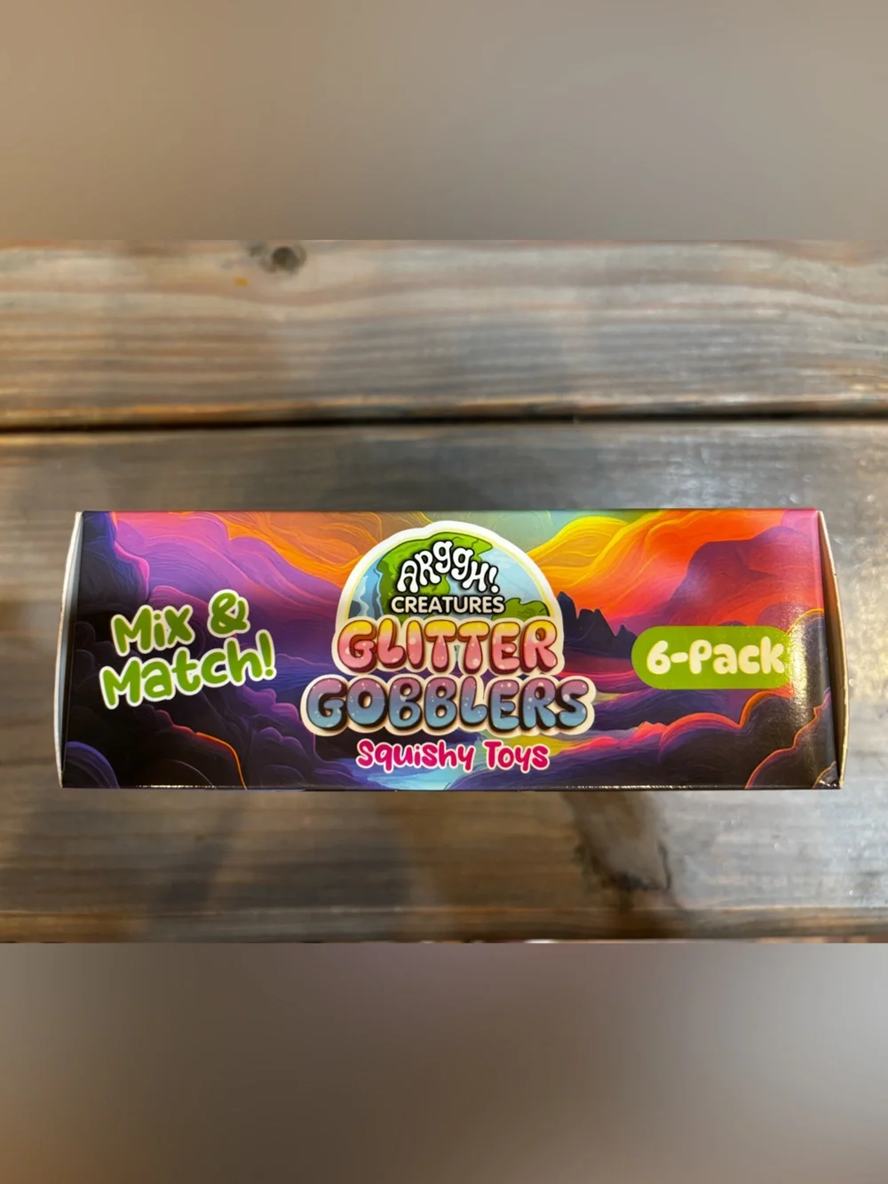 Arggh! creatures Glitter Gobblers Squishy toys 6 pack
